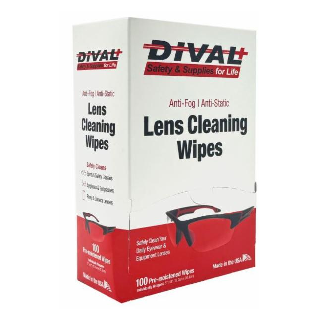Dival Lens Cleaning Wipes 100/bx-Dival-7.95