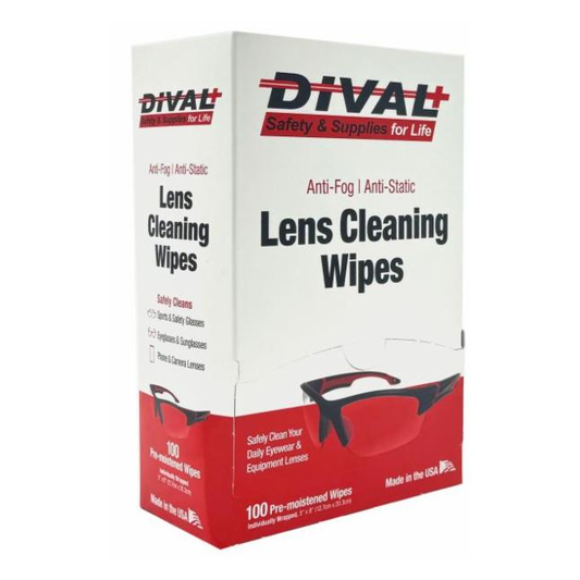 Dival Lens Cleaning Wipes 100/bx-Dival-7.95