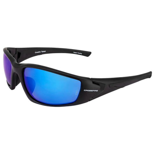 CrossFire® 23226 Safety Eyewear, Hard Coated Anti-Scratch, Polarized HD Blue Mirror Lens, Full Framed Frame, Matte Blk- 343.80 for pack of 12-Dival