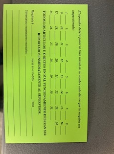 English or Spanish Equipment Cards- 25 for 23.5- Warehouse