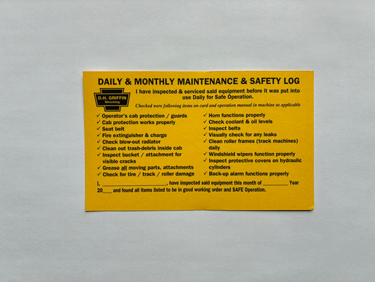 English or Spanish Equipment Cards- 25 for 23.5- Warehouse