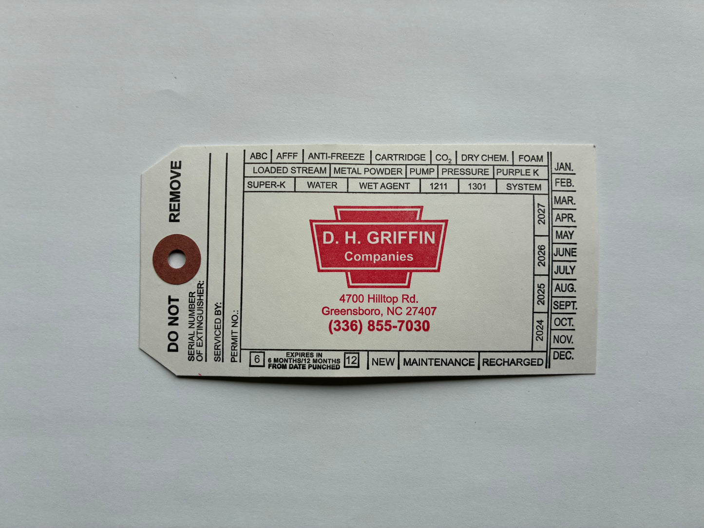 FIRE EXTINGUISHER TAGS