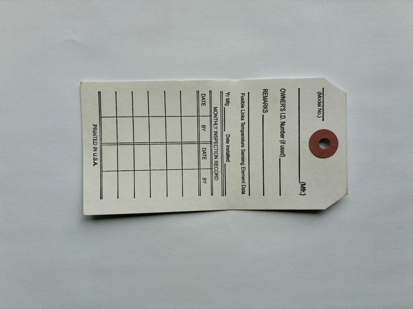 FIRE EXTINGUISHER TAGS