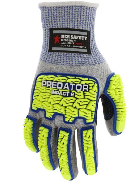 MCR Cut Level 6 Impact 3 Predator Mechanics Work Glove- Pack For 140.16-State